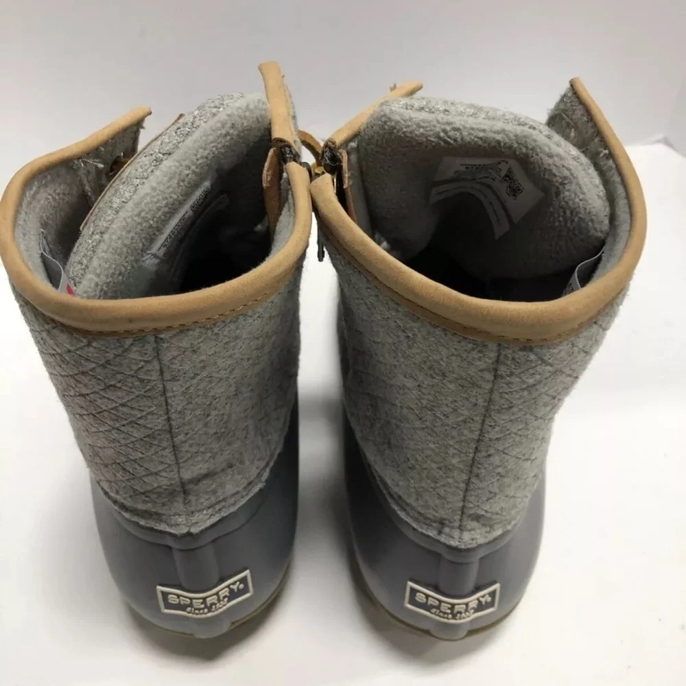 Sperry Women’s Saltwater Duck Boots Waterproof Gray, Size 10M
